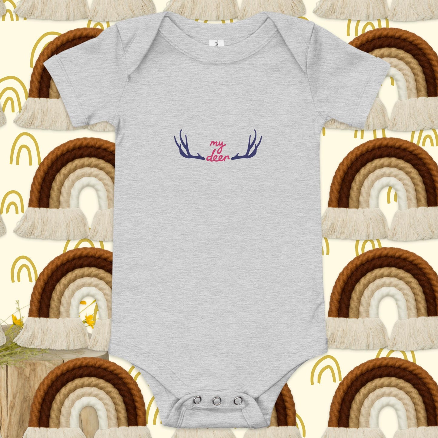 Baby short sleeve one piece my deer