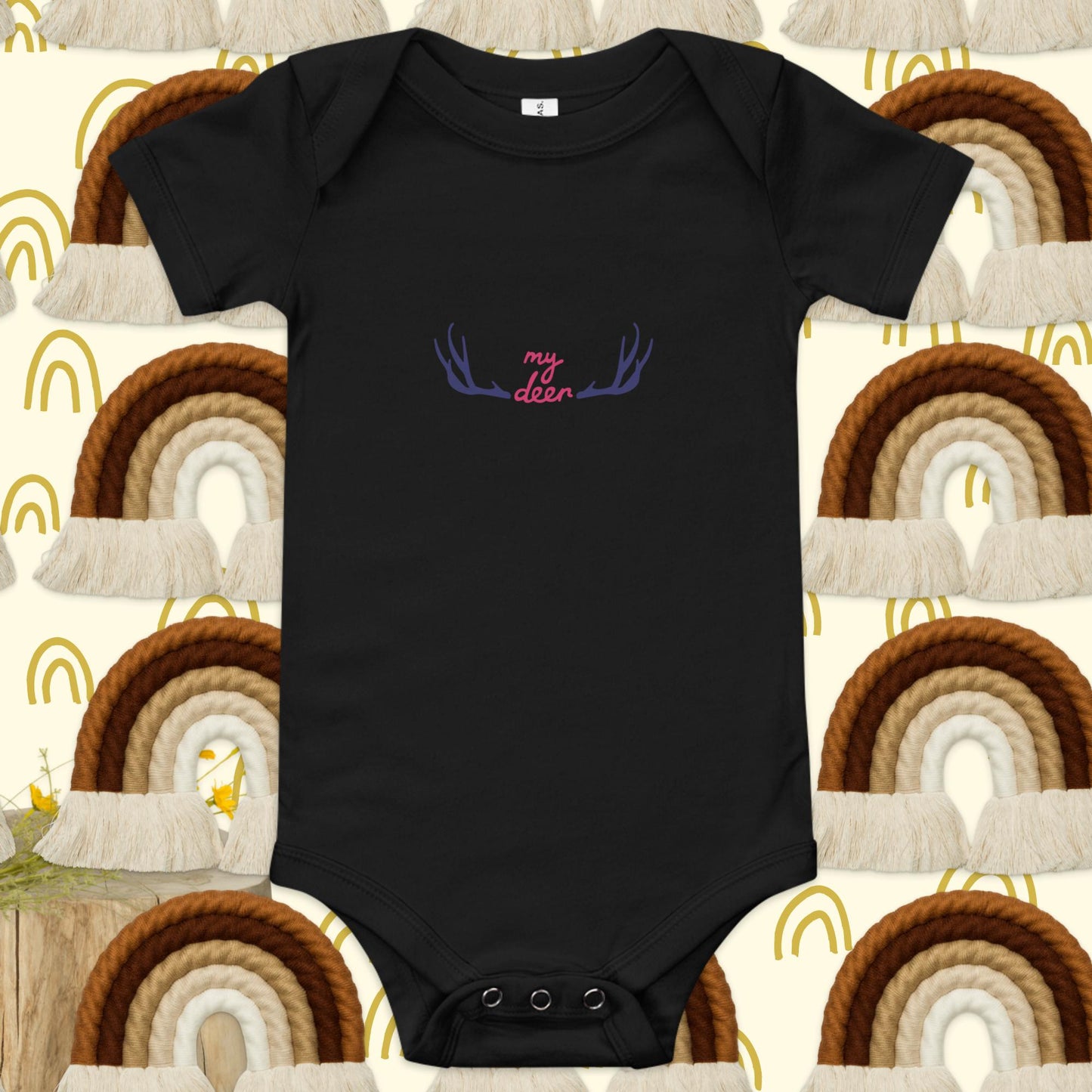 Baby short sleeve one piece my deer