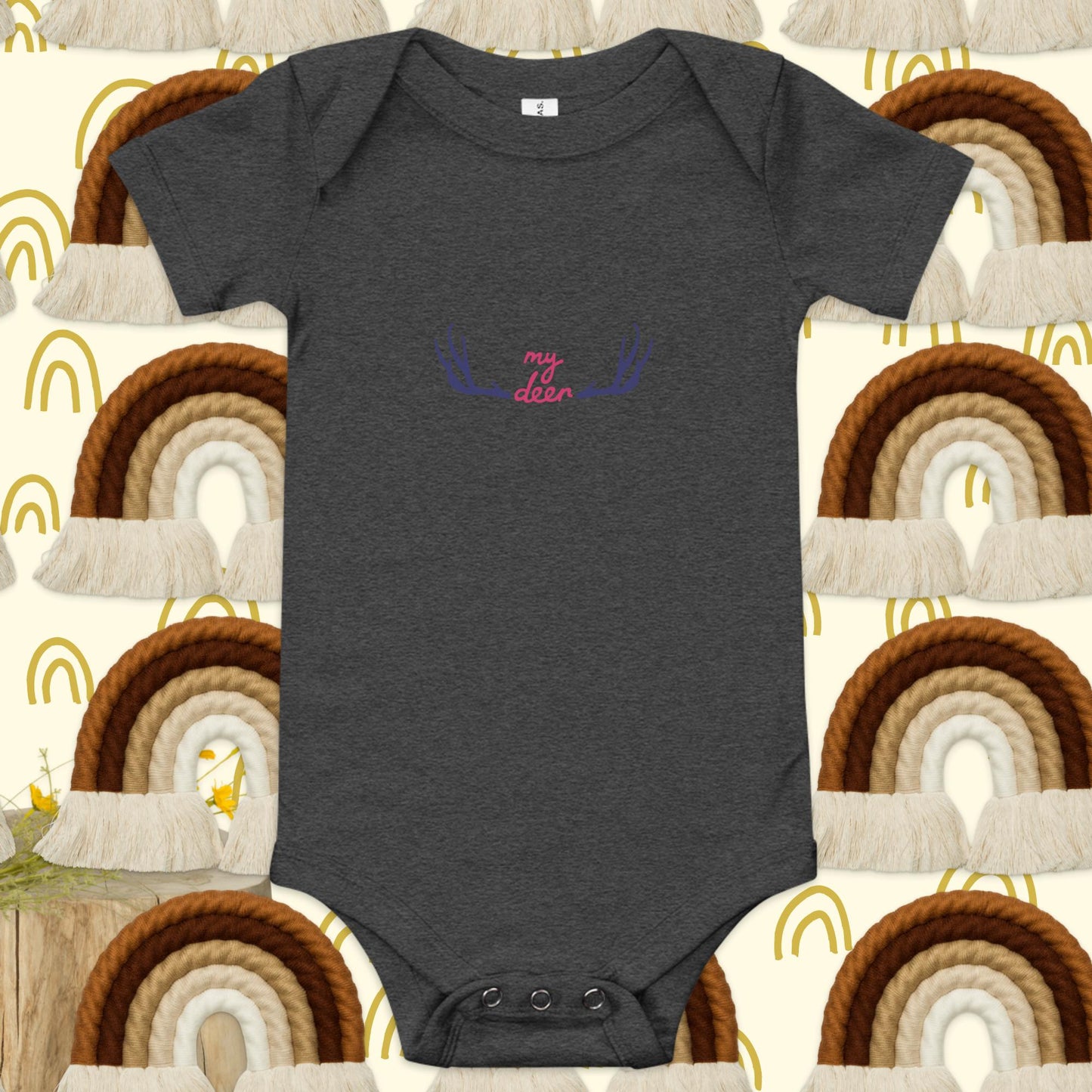 Baby short sleeve one piece my deer