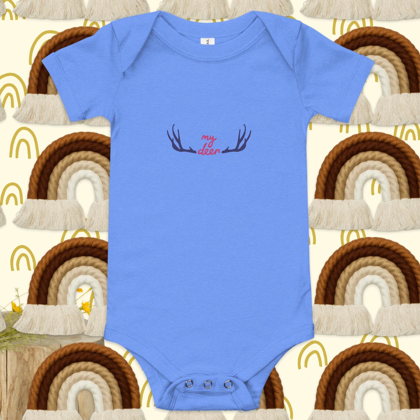 Baby short sleeve one piece my deer