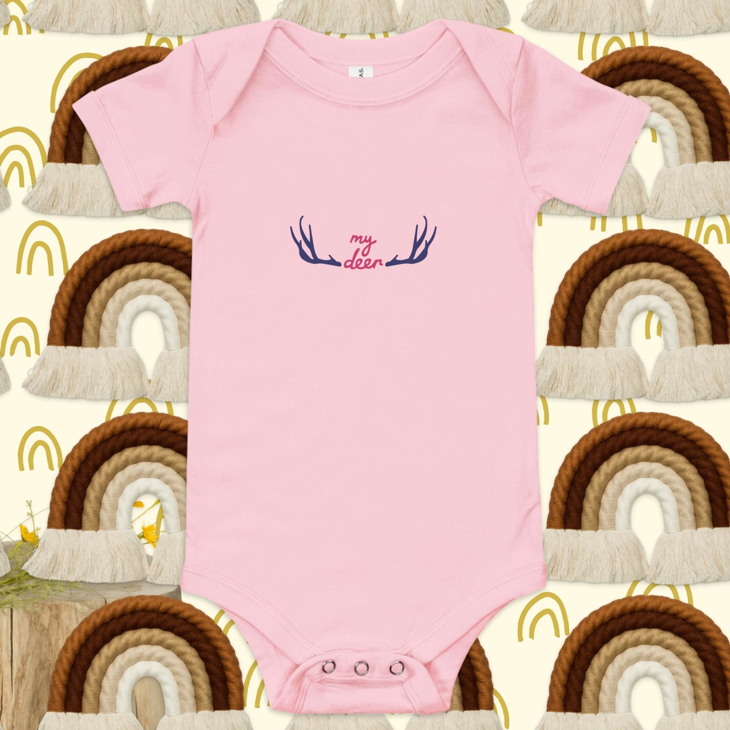 Baby short sleeve one piece my deer